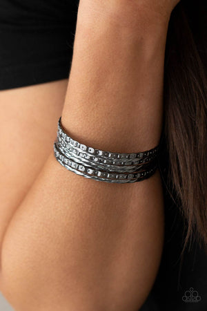 Paparazzi - Back-To-Back Stacks - Black Bracelet