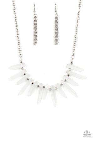 Paparazzi - Ice Age Intensity - White Necklace