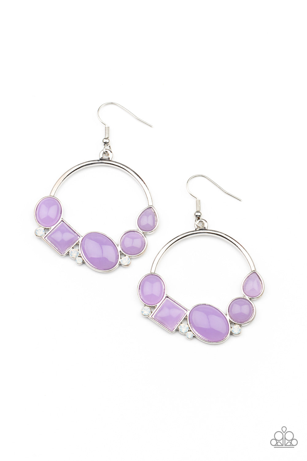 Paparazzi - Beautifully Bubblicious - Purple Earrings