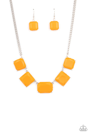 Paparazzi - Instant Mood Booster - Orange Necklace