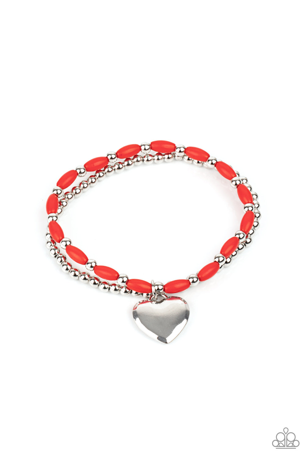 Paparazzi - Candy Gram - Red - Stretchy Band Bracelet