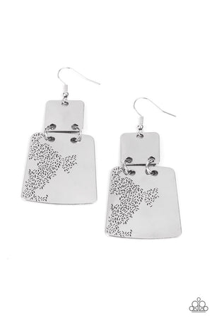 Paparazzi - Tagging Along - Silver Earrings