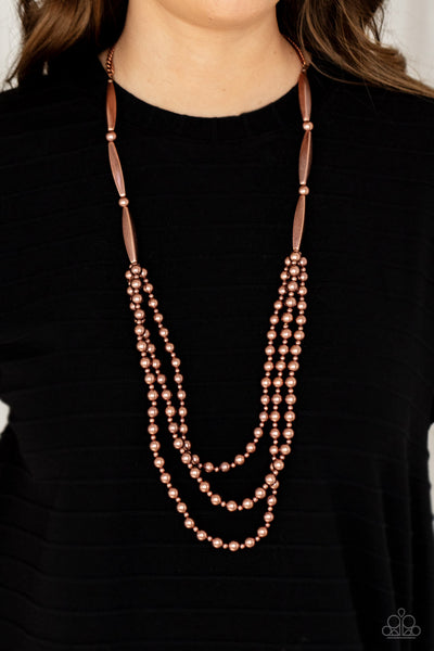 Beaded beacon deals brass necklace paparazzi