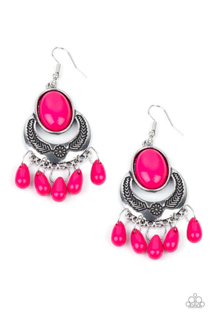 Paparazzi - Prairie Flirt - Pink Earrings