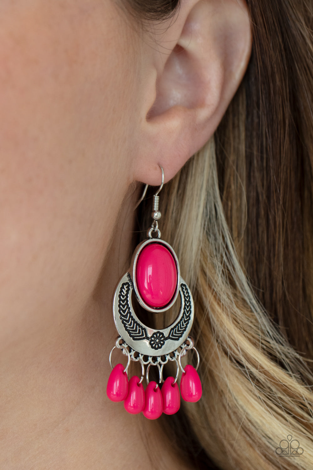 Paparazzi - Prairie Flirt - Pink Earrings