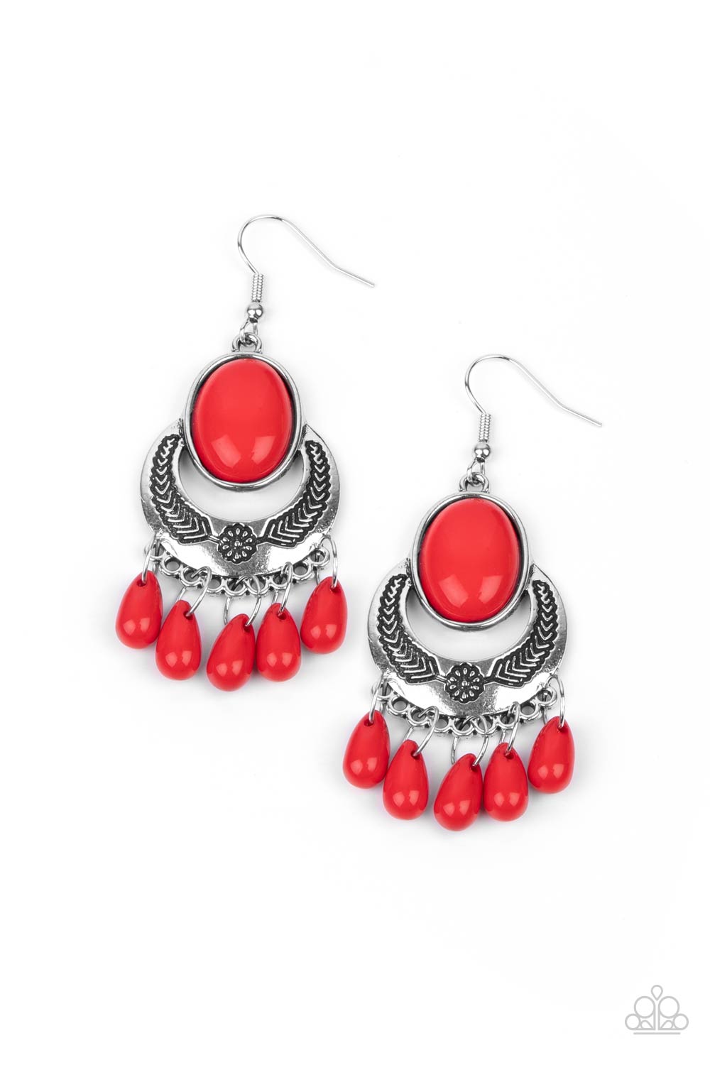 Paparazzi - Prairie Flirt - Red Earrings