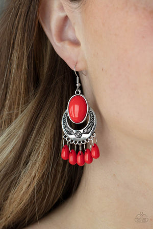 Paparazzi - Prairie Flirt - Red Earrings