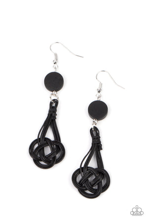 Paparazzi - Twisted Torrents - Black Earrings