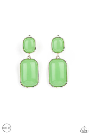 Paparazzi - Meet Me At The Plaza - Green Earrings