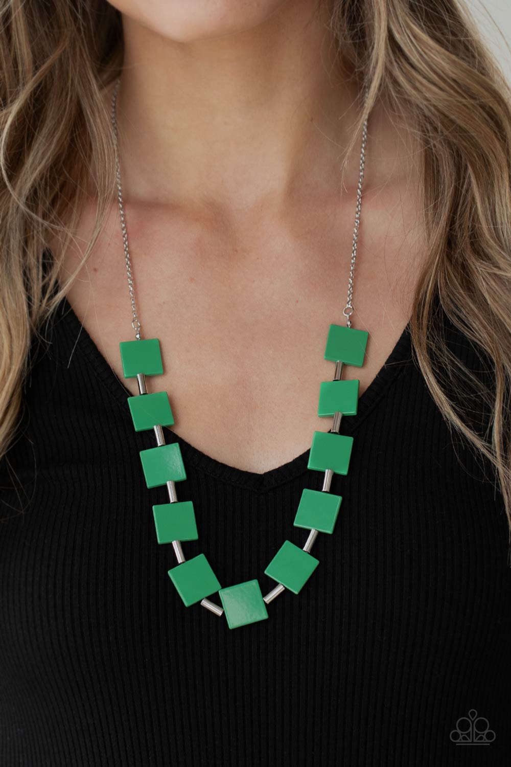 Paparazzi - Hello, Material Girl - Green Necklace