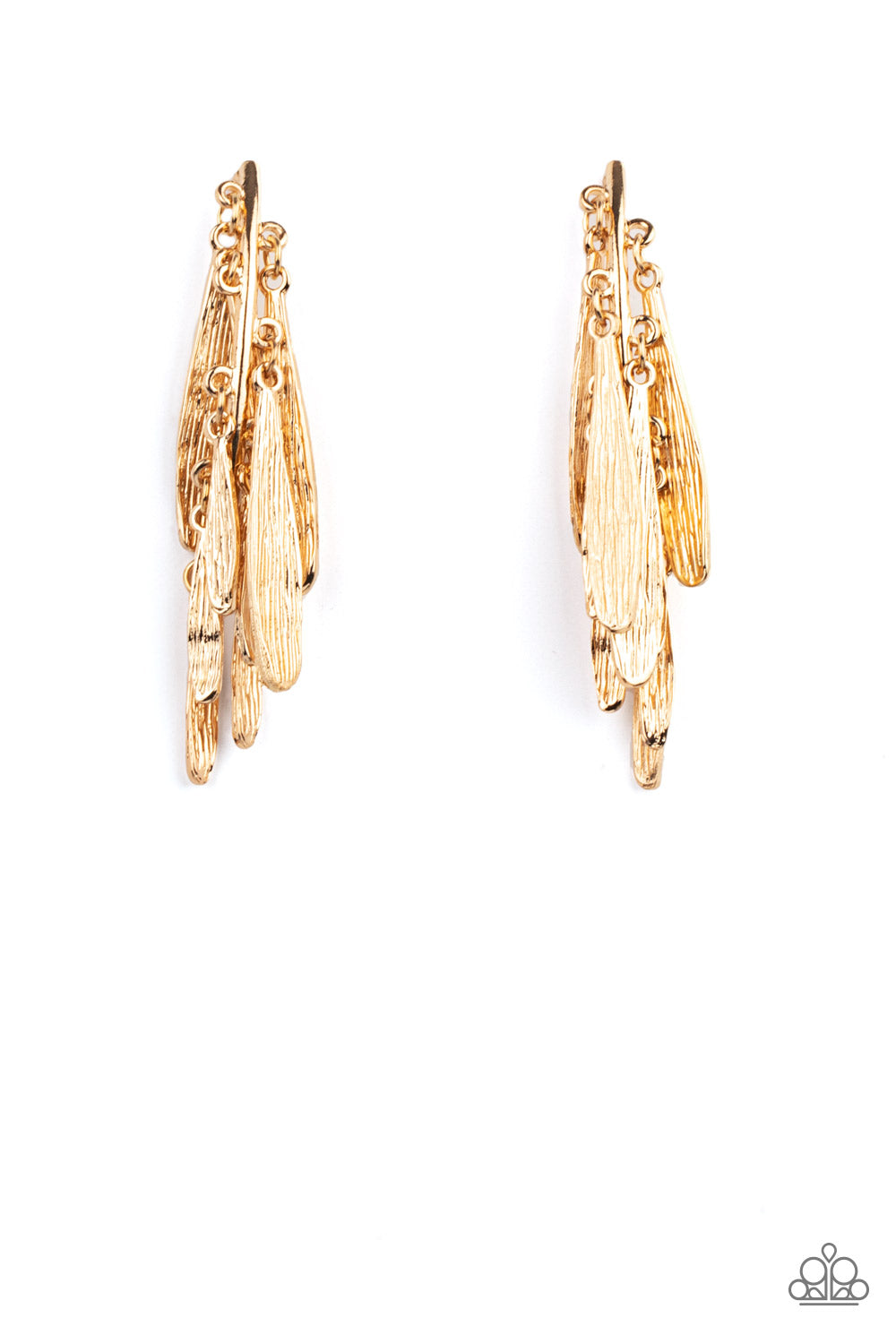 Paparazzi - Pursuing The Plumes - Gold Earrings