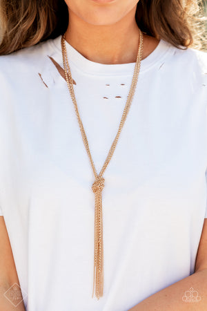 Paparazzi - KNOT All There - Gold Necklace