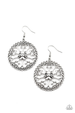 Paparazzi - Floral Fortunes - Silver Earrings