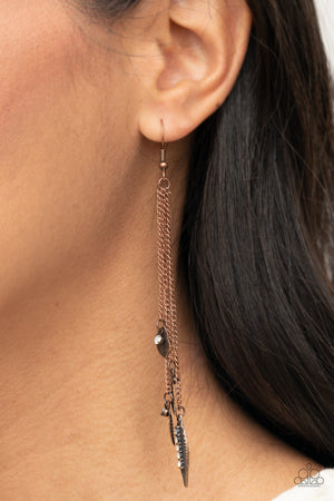 Paparazzi - Chiming Leaflets - Copper Earrings