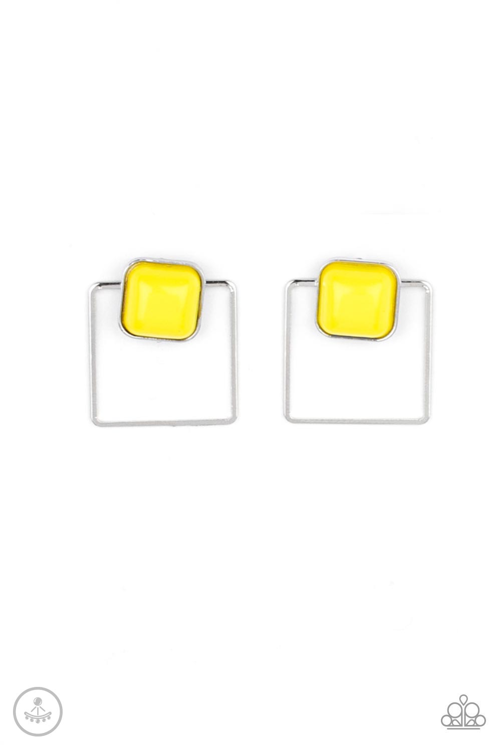 Paparazzi - FLAIR and Square - Yellow Earrings