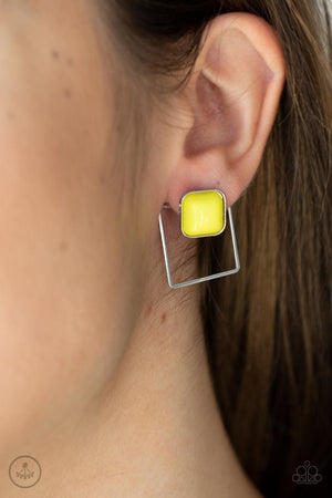 Paparazzi - FLAIR and Square - Yellow Earrings