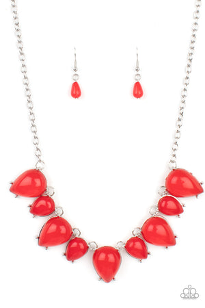 Paparazzi - Pampered Poolside - Red Necklace