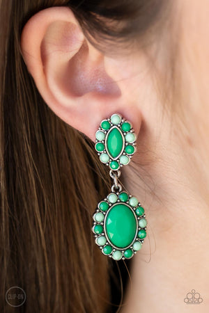 Paparazzi - Positively Pamperd - Green Earrings