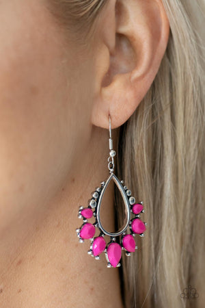 Paparazzi - Flamboyant Ferocity - Pink Earrings