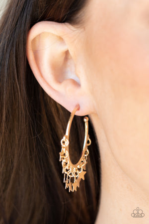 Paparazzi - Happy Independence Day - Gold Earrings