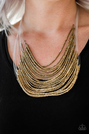 Paparazzi Accessories - Catwalk Queen - Brass Necklace