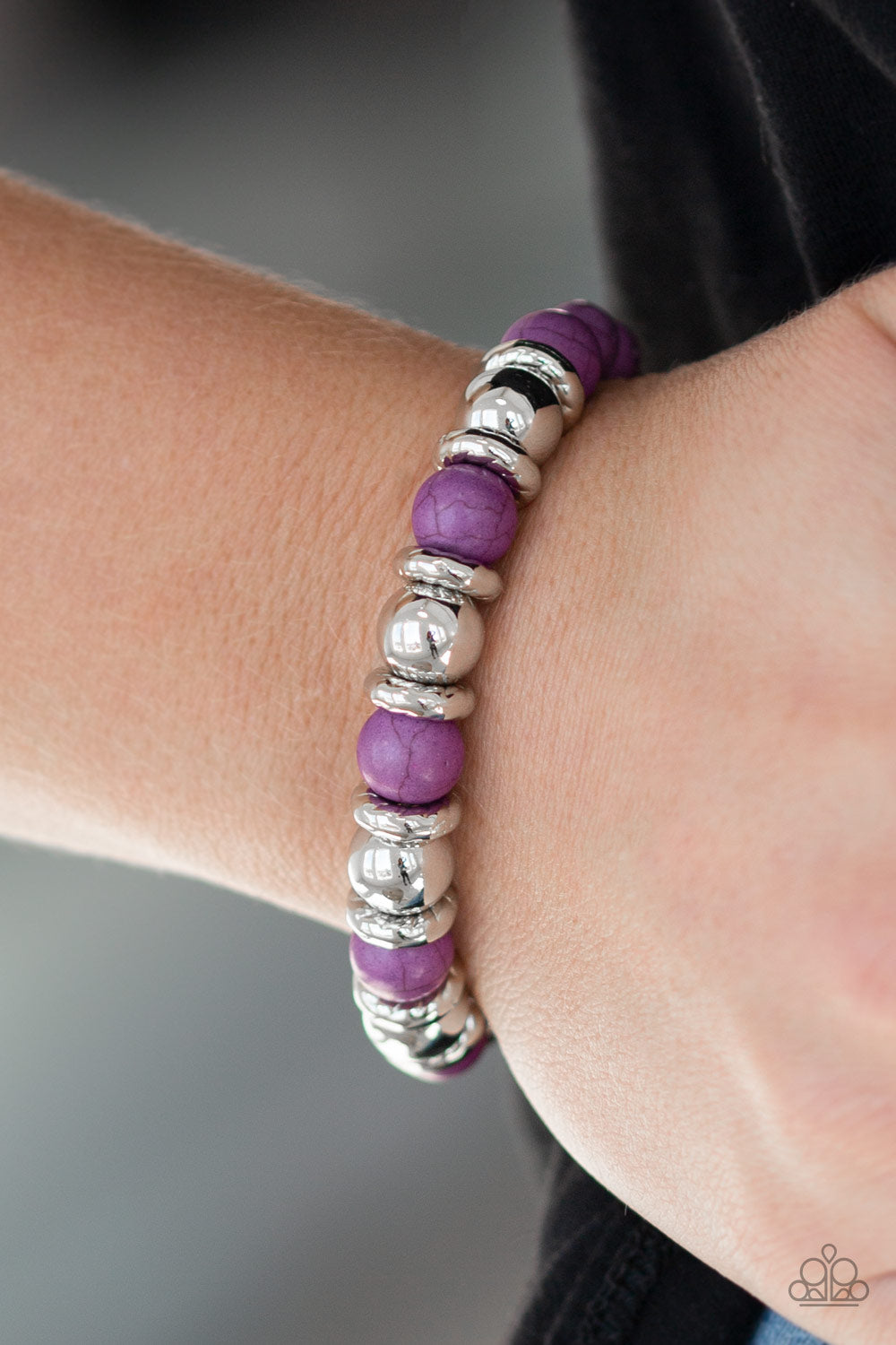 Paparazzi Accessories - Across the Mesa - Purple & Silver Bracelet