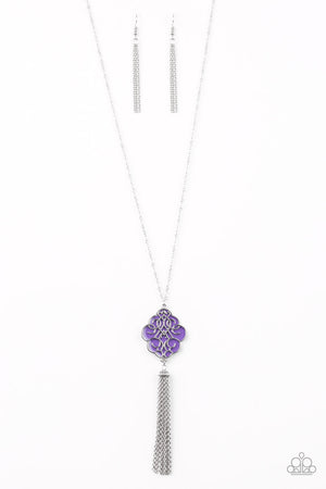 Paparazzi - Malibu Mandala - Purple & Silver Necklace