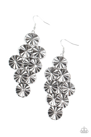 Paparazzi - Star Spangled Shine - Silver Earrings