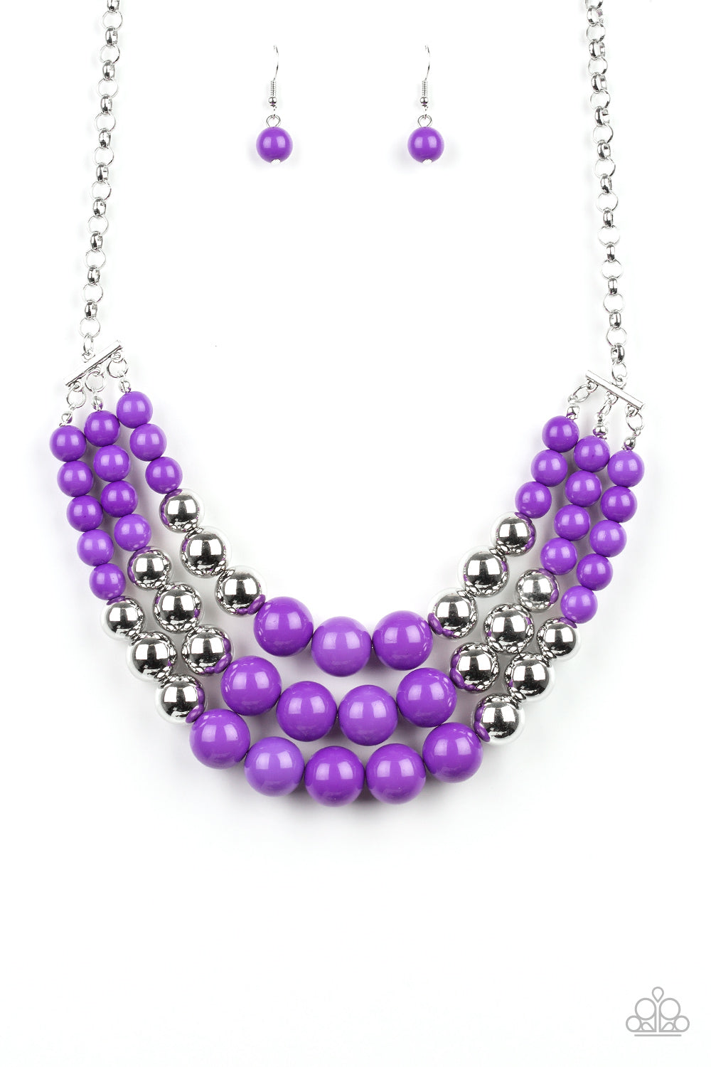 Paparazzi Accessories - Dream Pop - Purple & Silver Necklace