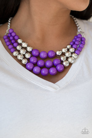 Paparazzi Accessories - Dream Pop - Purple & Silver Necklace