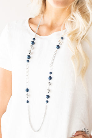 Paparazzi Accessories - Uptown Talker - Blue & Silver Necklace