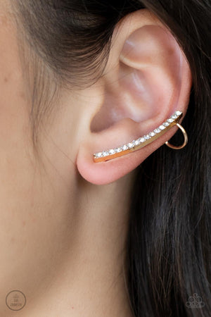 Paparazzi - Sleekly Shimmering - Gold Earrings