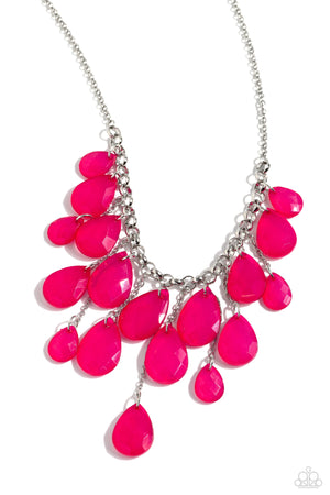 Paparazzi - Front Row Flamboyance - Pink Necklace