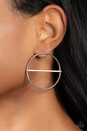 Paparazzi - Dynamic Diameter - Silver Earrings