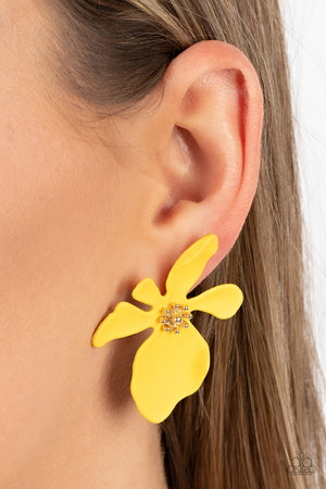 Paparazzi - Hawaiian Heiress - Yellow Earrings
