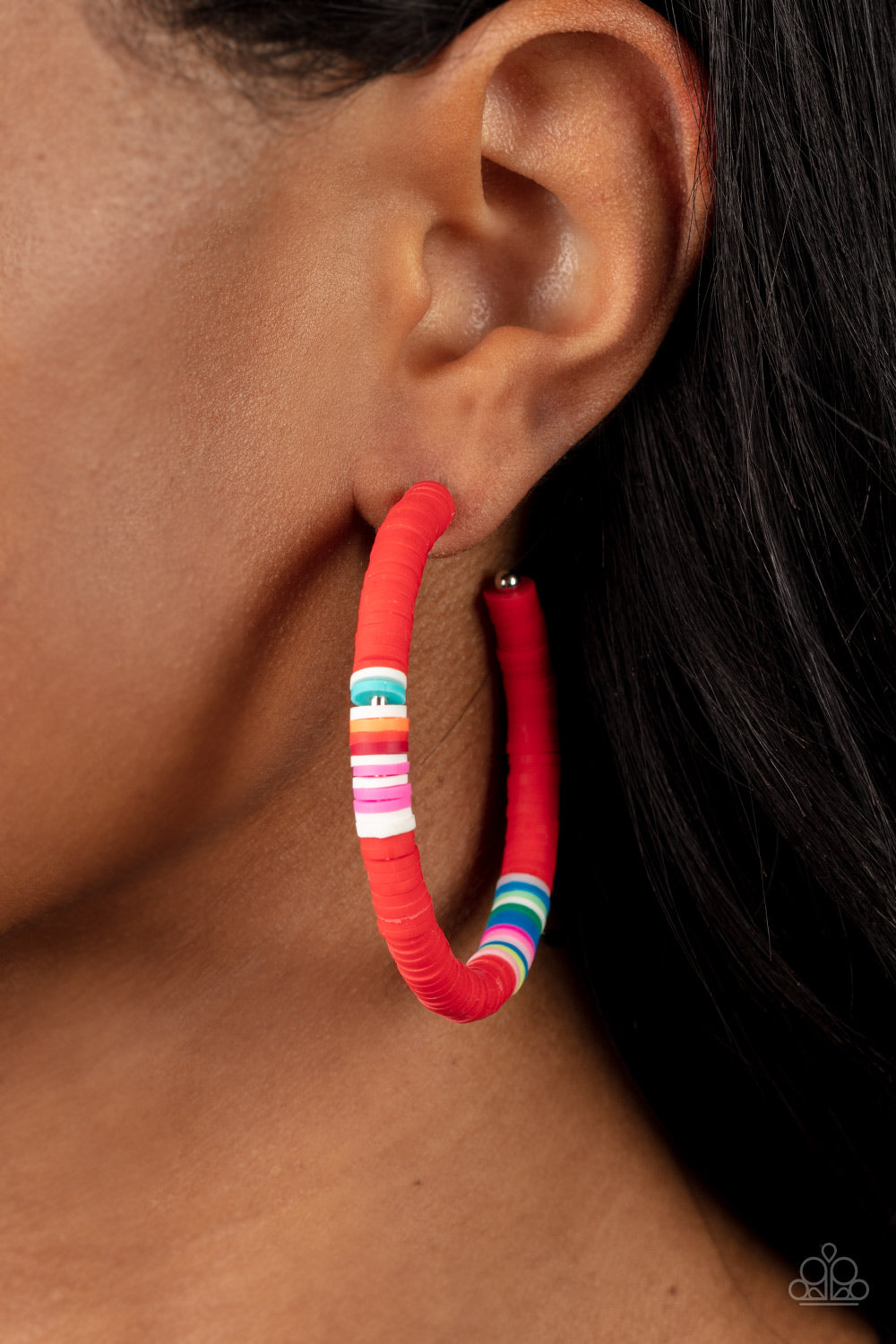 Paparazzi - Colorfully Contagious - Red Earrings