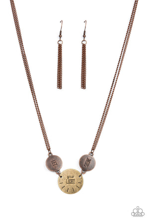 Paparazzi - Shine Your Light - Copper Necklace