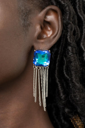 Paparazzi - Supernova Novelty - Blue Earrings