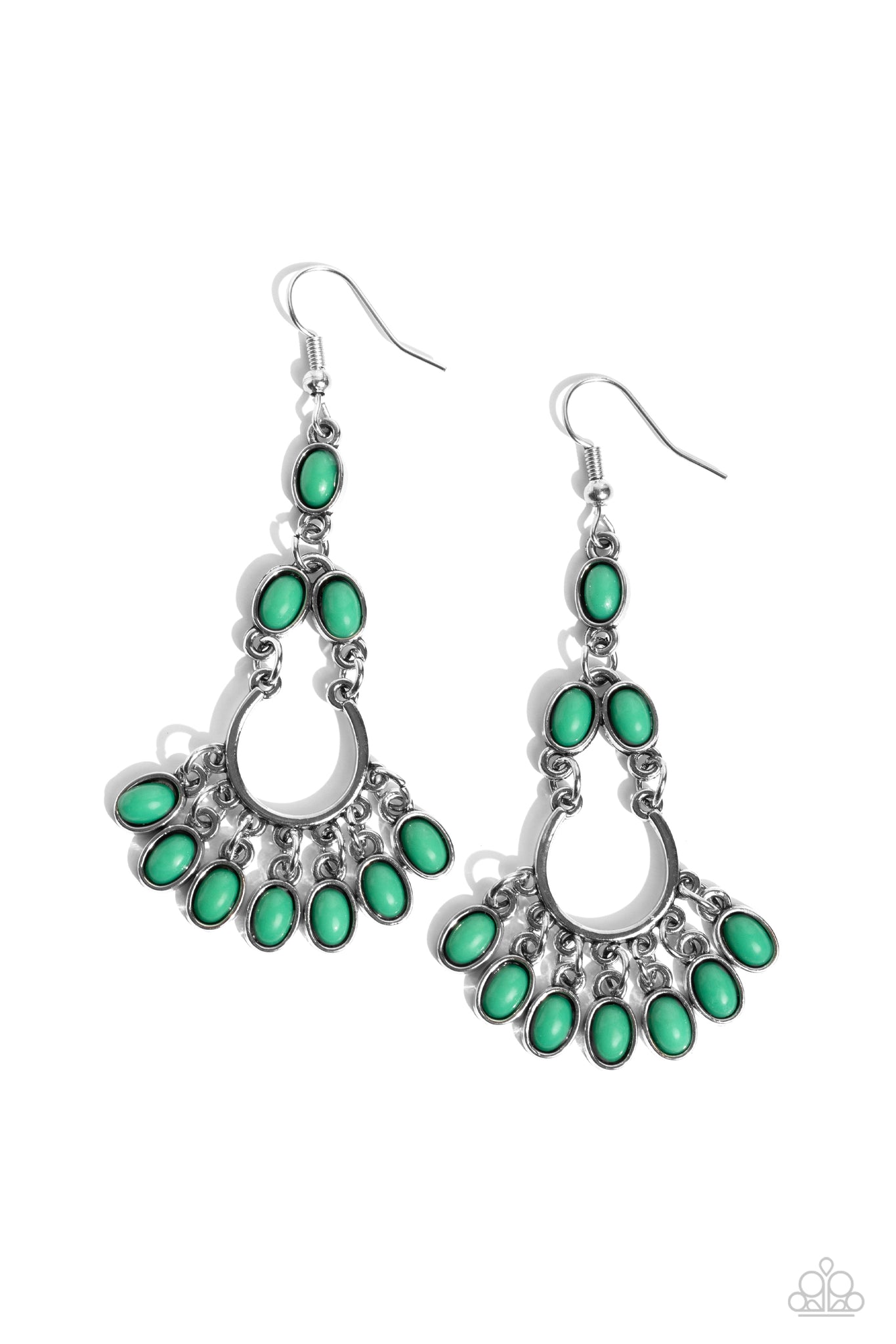 Paparazzi - Girly Girl Getup - Green Earrings