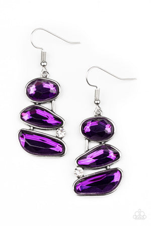 Paparazzi - Gem Galaxy - Purple Earrings