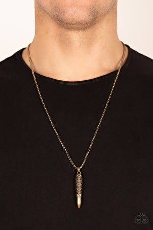 Paparazzi - Mysterious Marksman - Brass Necklace Necklace