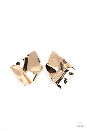 Paparazzi - Modern Maverick - Gold Earrings
