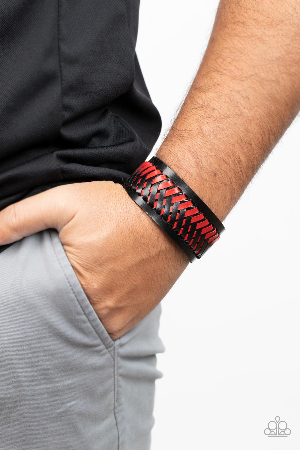 Paparazzi - Punk Rocker Road - Red Bracelet