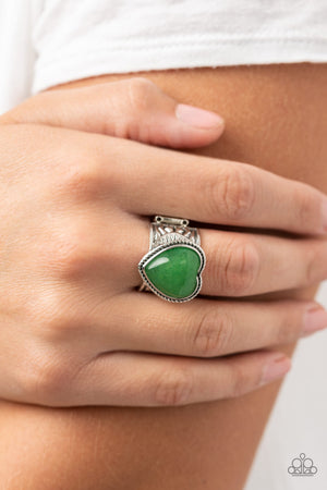 Paparazzi - Stone Age Admirer - Green Ring