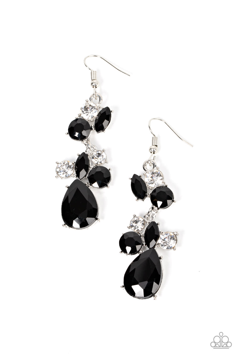 Paparazzi - Rhinestone Reveler - Black Earrings