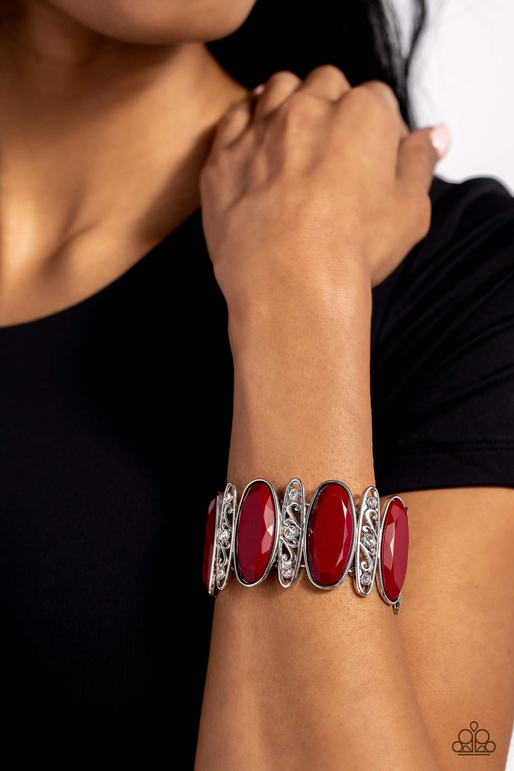 Paparazzi - Saturated Sparkle - Red  Bracelet