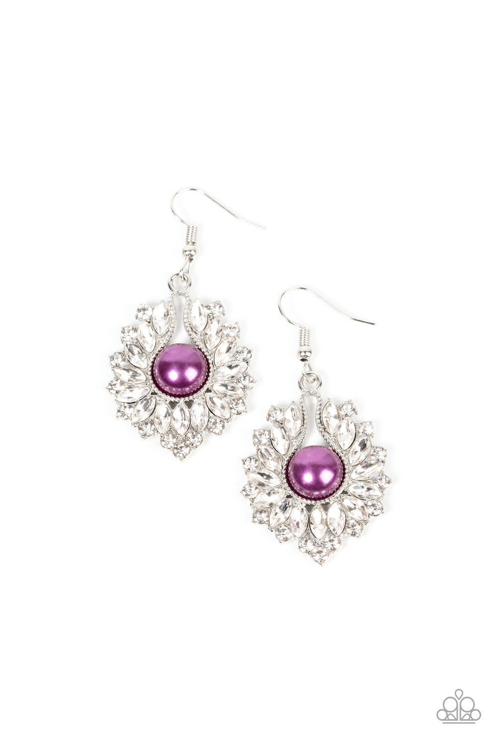 Paparazzi - Crowns Required - Purple Earrings