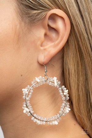 Paparazzi Accessories - Ocean Surf - White Earrings
