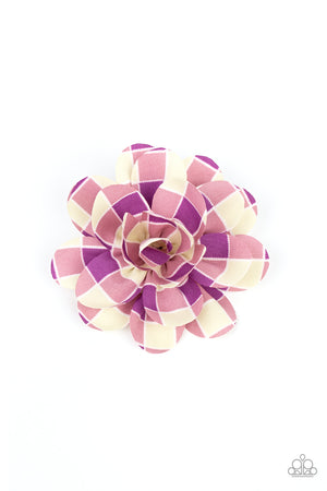 Gingham Garden - Purple Hair Clip