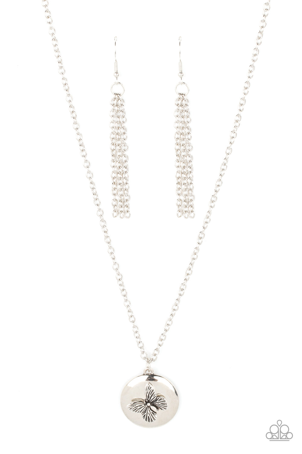 Paparazzi - Monarch Meadow - Silver Necklace